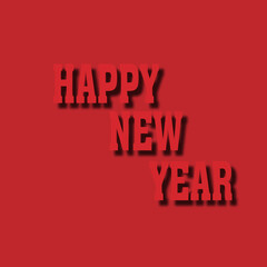 Happy New Year Red Festive Typography