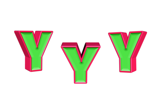 alphabet a-z light green and red color 