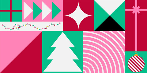 Merry Christmas and Happy New Year pattern background with decorative element design. Suitable for cover, poster, wallpaper, packaging and card. Vector