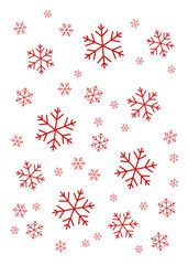Red Snow Pattern on White Background. Christmas Element Vector Illustration 