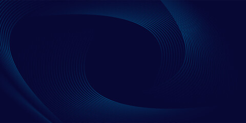 Abstract blue background with glowing curved lines. Shiny blue swirl curve lines design. Spiral lines. Geometric oval pattern. Futuristic technology concept. Vector illustration