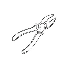 Hand drawn illustration of combination pliers isolated on white background