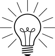 Bright light bulb vector illustration: an electric lamp icon symbolizing innovation, energy, and a creative business idea solution