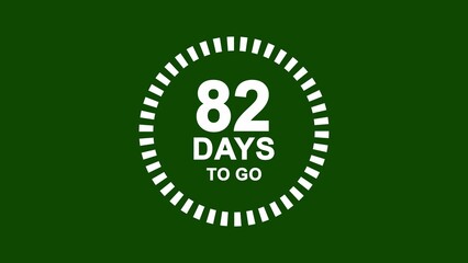 Countdown Timer Graphic Showing 82 Days Left With White Circle and Dashed Border on Green Background