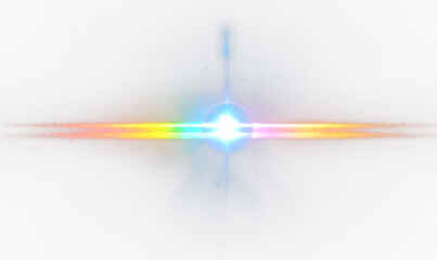 Colorful Light Burst with Sci-Fi Elements for Graphic Design Isolate on Transparent Background, cutout, png