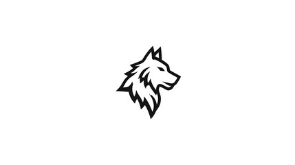 Minimalist wolf logo with thin black lines and geometric shapes on a white background. Concept: Strength, loyalty, confidence, and modern branding for tech, apparel, security, and lifestyle brands