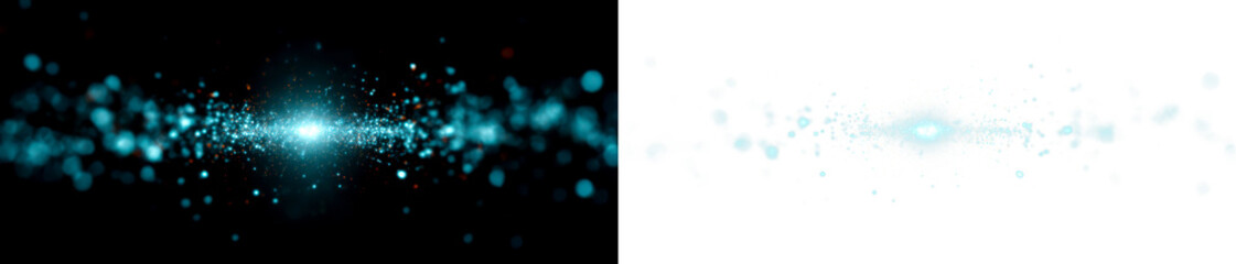 Obraz premium Glowing Holographic Scifi Digital Effect with Light Particles Display on Black and Transparent Background, cutout, png