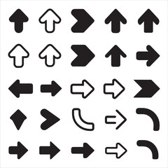 Arrow icon set arrow cursor collection different arrow signs black arrows icons