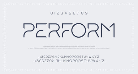 Creative simple modern urban alphabet font. Digital abstract futuristic, logo, music, sport, minimal technology typography. Simple numeric vector illustration
