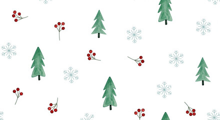 Festive Watercolor Winterscape A Modern Style Celebration of Holiday Joy