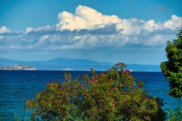 Cavo, Elba, Tuscany, Italy, Europe - 25 September 2025, view of the sea and mountains