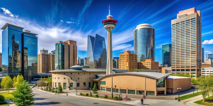 Vibrant Urban Landscape of Calgary with Iconic Tower and Skyline