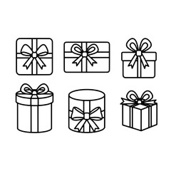 Gift Boxes with Bows in Black and White
