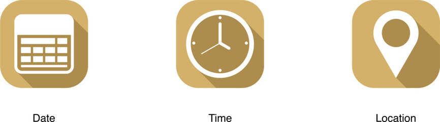 Date, Time, Location, Address symbol icon isolated on transparent background