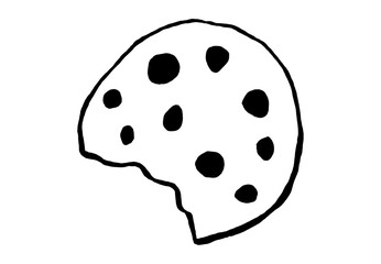 seamless cookie logo - hand-drawn food doodle style 