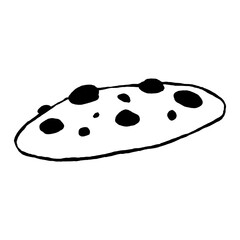 seamless cookie logo - hand-drawn food doodle style 