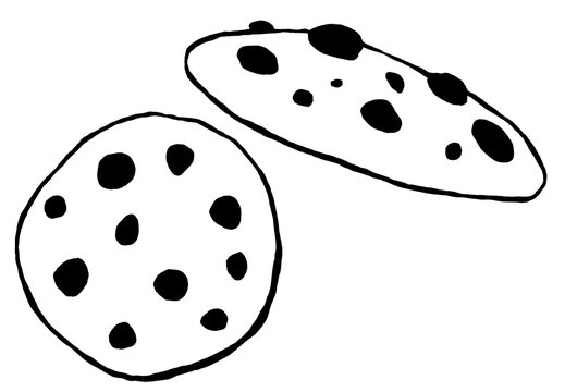 seamless cookie logo - hand-drawn food doodle style 