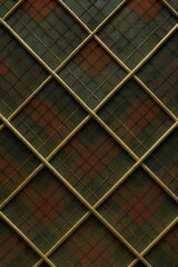 Luxury tartan texture with golden geometric grid pattern
