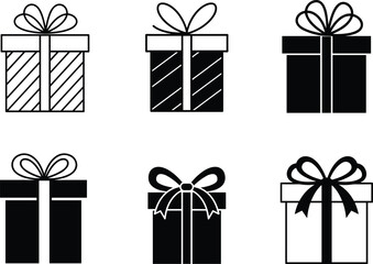 Gift Boxes Presents Ribbons Bows Packages Wrapping Holiday Festive Seasonal Birthday Wedding Anniversary Celebration Decorative Minimalist Modern Illustration Design Art