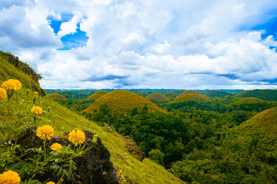 August 21, 2025. Bohol, Philippines. Majestic Chocolate Hills under gloomy skies