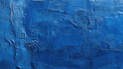 Obraz premium Textured deep blue painted wall surface with visible brush strokes and rough impasto details