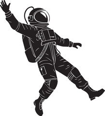 Astronaut floating vector silhouette illustration