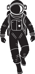 Astronaut floating vector silhouette illustration