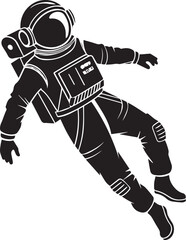 Astronaut floating vector silhouette illustration