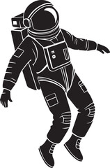 Astronaut floating vector silhouette illustration