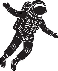 Astronaut floating vector silhouette illustration