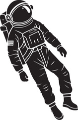 Astronaut floating vector silhouette illustration