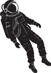 Astronaut floating vector silhouette illustration