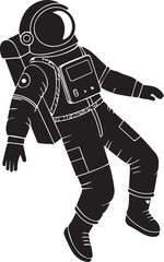 Astronaut floating vector silhouette illustration