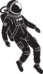 Astronaut floating vector silhouette illustration