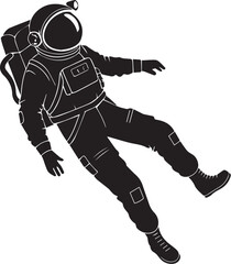 Obraz premium Astronaut floating vector silhouette illustration