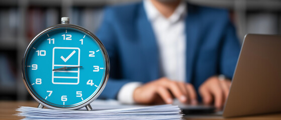 Executive approves instant ai loan application on digital interface technology financial approval