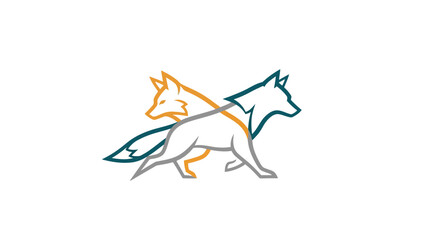 Stylized illustration of three animal outlines; the central one is a solid wolf