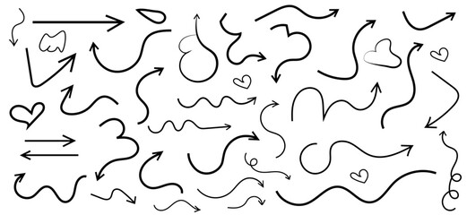 Hand Sketch Arrow Set — Doodle Direction Icons