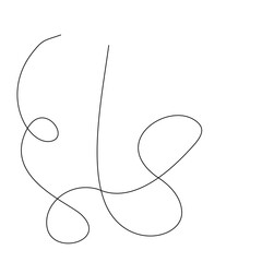 Minimalist abstract line art curve drawing on white background