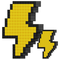 Obraz premium 3D Pixel Lightning Icon