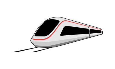 White passenger train design vector
