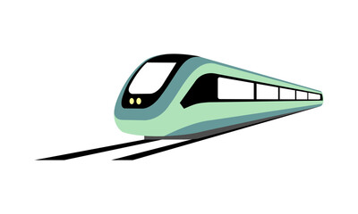 Blue public train design vector