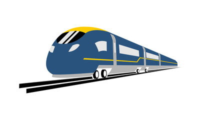 Blue train illustration design vector