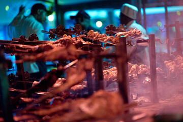 Nairobi, Kenya - October 18th 2025 - Giant meat Barbecue, chicken beef grill