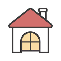 赤い屋根の家のアイコン