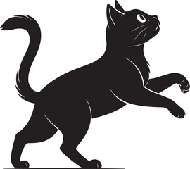 A simple black cat silhouette vector illustration isolated on white