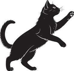 A simple black cat silhouette vector illustration isolated on white