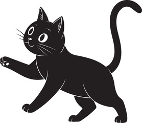 A simple black cat silhouette vector illustration isolated on white