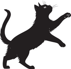 A simple black cat silhouette vector illustration isolated on white