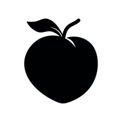 Black Peach fruit Silhouette Icon